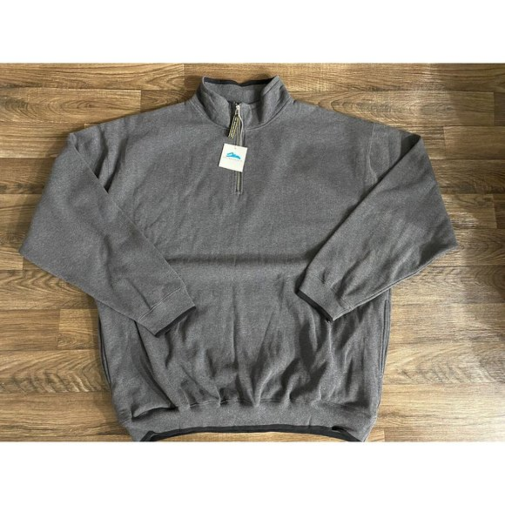 NWT Tri-mountain 4XLT 1/4‎ Zip Sweatshirt Sweater Pockets Gray Pullover